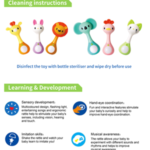 دندانگیر و جغجغه تعادلی و موزیکال حیوانات هولی تویزHola Toys مدل 3134 _اسباب بازی نوزادی